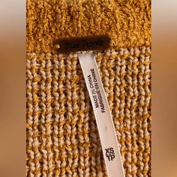 Free People Mustard Cropped Sweater - Picture 6 of 7